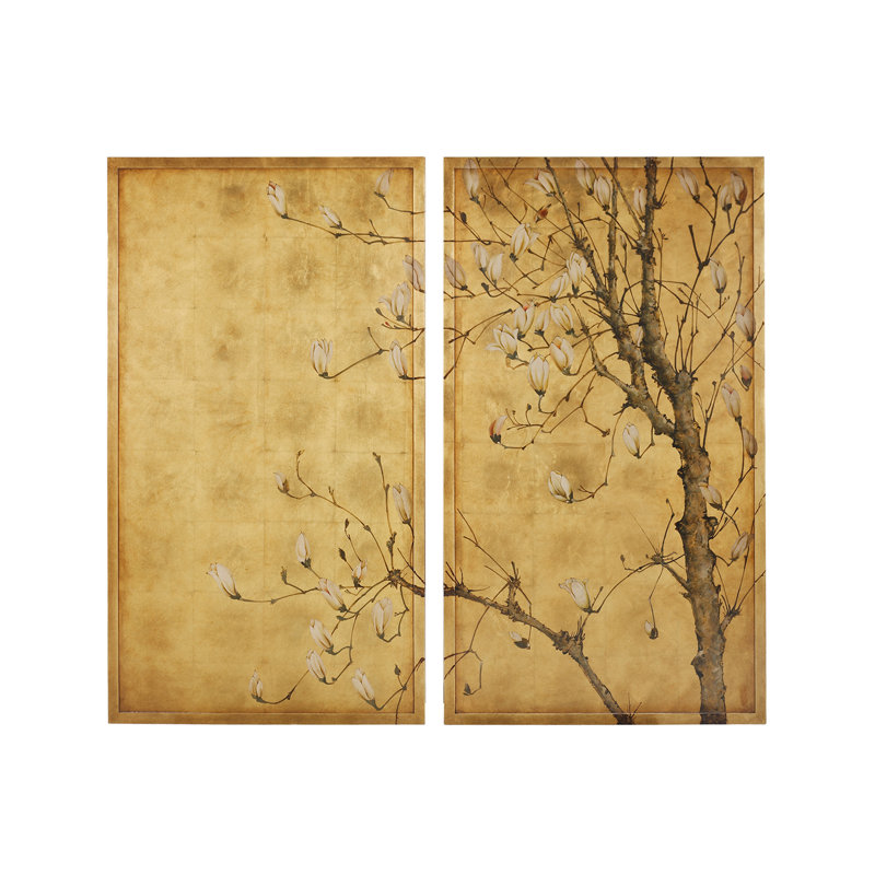 Theodore Alexander Indochine 'Spring Magnolias' 2 Piece Unframed